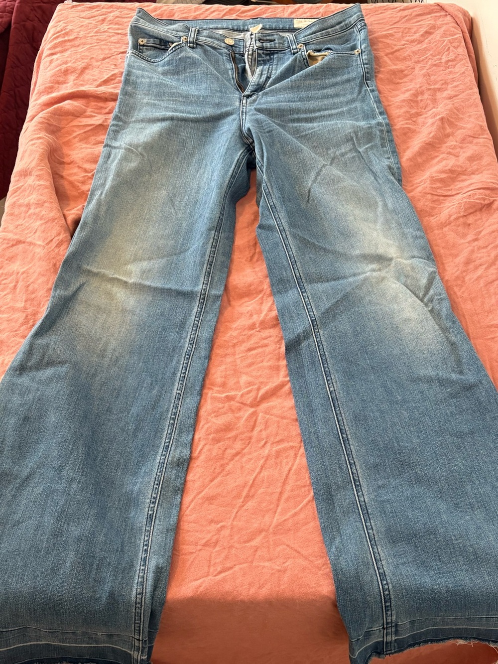 rag & bone Justine Wide Leg Size 29 Women's Blue Flared Jeans